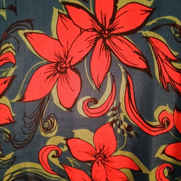 NWT LuLaRoe Sleeveless Teal Red Floral Duster Sleeveless Cardigan XS Layering - Picture 5 of 6
